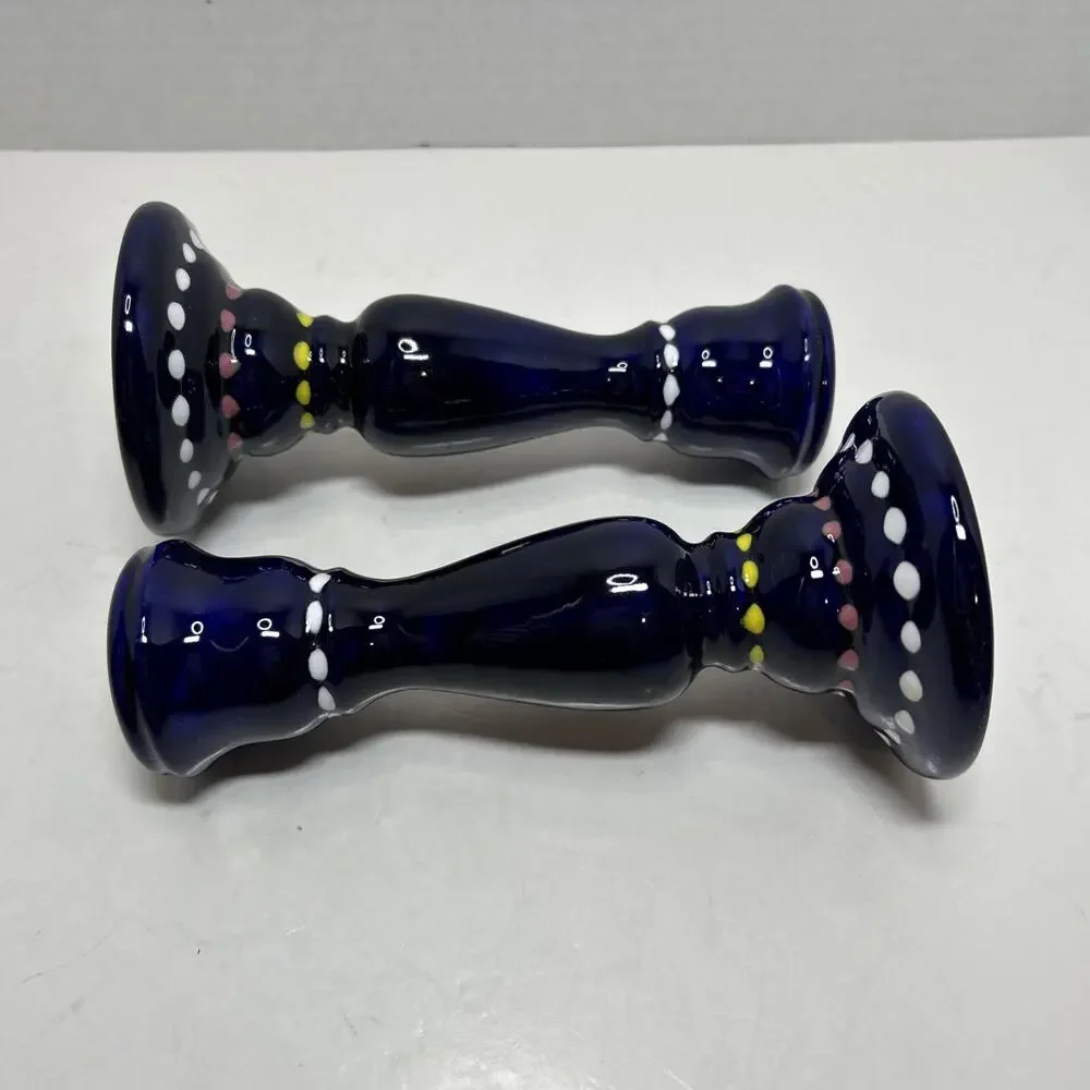 Pair Of Cobalt Blue Ceramic 6